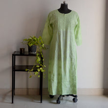 Load image into Gallery viewer, Green Cotton Anarkali
