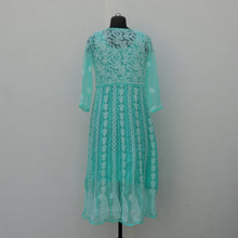 Load image into Gallery viewer, Cyan Georgette Anarkali with Inner

