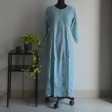 Load image into Gallery viewer, Teal Cotton Anarkali
