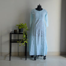 Load image into Gallery viewer, Baby Blue Cotton Anarkali

