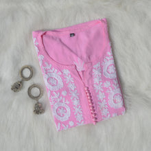 Load image into Gallery viewer, Pink Rayon Potli Buttoned Kurta with Aari Work
