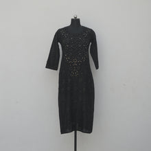 Load image into Gallery viewer, Black Exclusive Chanderi Kurta with Muqesh highlight
