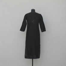 Load image into Gallery viewer, Black Exclusive Chanderi Kurta with Muqesh highlight
